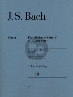 Bach French Suite VI E major BWV 817 Piano solo WITHOUT FINGERING (Editor Ullrich Scheideler)