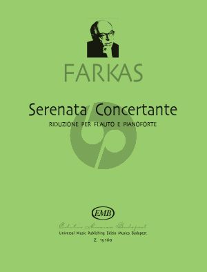 Farkas Serenate Concertante for Flute and Orchestra Reduction for Flute and Pianoi