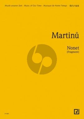 Martinu Nonet H.144 (Fragment) Flute, Oboe, clarinet, Horn, Bassoon, Violin, Viola, Violoncello and Piano (Study Score)