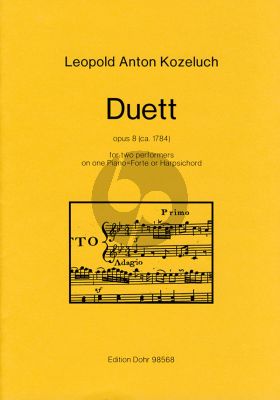 Kozeluch Duett Op. 8 Piano 4 hands (Sonata B-flat)