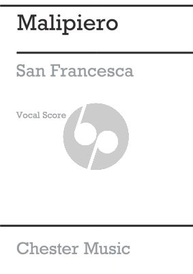 Malipiero San Francesco D'assisi Baritone and Orchestra (Vocal Score)
