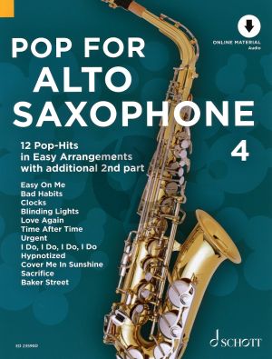 Pop for Alto Saxophone vol.4 (12 Pop-Hits in Easy Arrangements for 1 - 2 Saxophones) (Bk-Online Download) (edited by Uwe Bye)