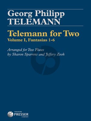 Telemann for Two Vol. 1 Fantasias No. 1 - 6 2 Flutes (Score/Parts) (arr. Sharon Sparrow and Jeffery Zook)