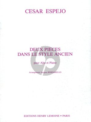 Espejo 2 Pieces dans le Style Ancien Viola et Piano (Transcription Jacques Borsarello)