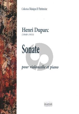 Duparc Sonate Violoncelle et Piano