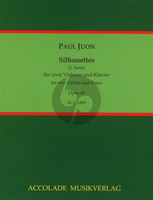 Juon 6 Silhouettes Op.43 fur 2 Violinen und Klavier (Herausgeber Bodo Koenigsbeck)