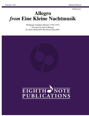 Mozart Allegro from Eine Kleine Nachtmusik for Interchangeable Woodwind Ensemble Score and Parts (Arranged by David Marlatt)