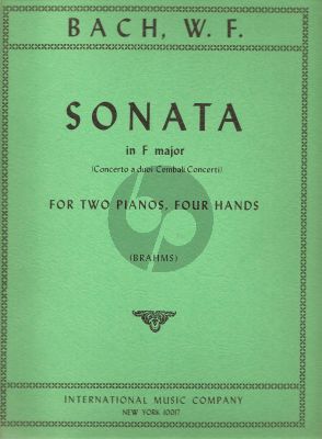 Bach Sonata in F-major - Concerto a due Cembali (Set) (edited by Johannes Brahms)