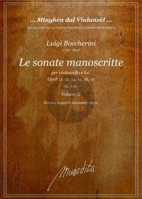 Bononcini 12 Sonatas Vol.2 No.7-12 for Violoncello and Bc (Edited by Alessandro Bares)