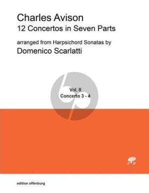 Avison 12 Concertos in 7 Parts Vol.2 No.3-4 for 4 violins, viola, cello and Bc Score