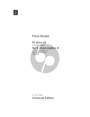 Boulez Improvisation III No. 4 from "Pli selon pli" for Soprano and Orchestra (Full Score)