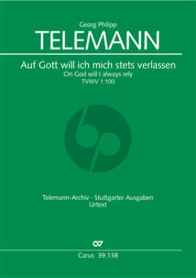 Telemann Auf Gott will ich mich stets verlassen TWV 1:100 Soli (SB)-Altblockflöte-Violine und Bc (Partitur)