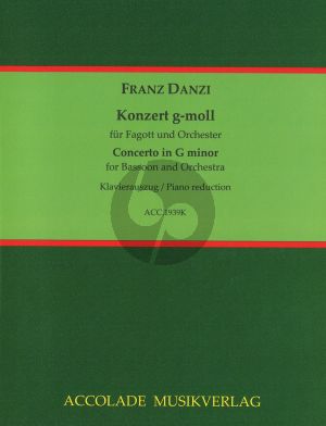 Danzi Konzert g-moll Fagott und Orchester (Klavierauszug) (Bodo Koenigsbeck)