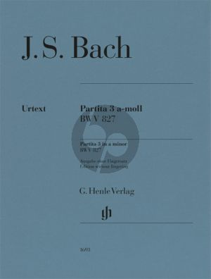 Bach Partita No.3 a-minor BWV 827 for Piano Solo (edition without fingering / zonder vingerzettingen) (Editor: Ullrich Scheideler)
