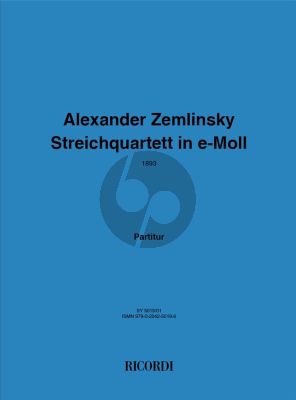 Zemlinsky Streichquartett e-moll Partitur (1893)