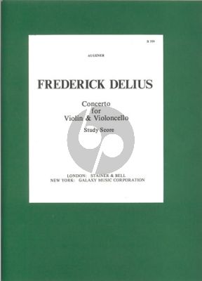 Delius Double Concerto Violin-Violoncello-Orchestra Study Score