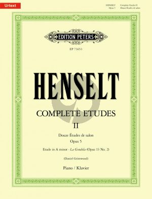 Henselt Complete Etudes 2 Douze Études de salon Op. 5 for Piano Solo (edited by Daniel Grimwood)