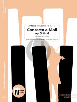 Vivaldi Concerto a-Moll Op.3 No.6 for Violin and Piano (Simplified Piano Accompaniment by Philip Lehmann) (Score and Part)