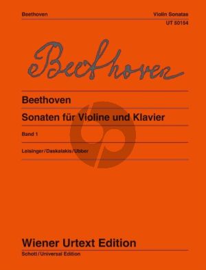 Beethoven Violin Sonatas Vol.1 for Violin and Piano (Score and Part) (Fingerings and Notes on interpretation by Ariadne Daskalakis (Violin) and Christian Ubber (Piano))