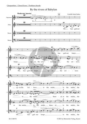 Saint-Saens By the rivers of Babylon Alto solo-SATB and Piano (Choral Score) (Engl.) (edited by Christina M. Stahl)