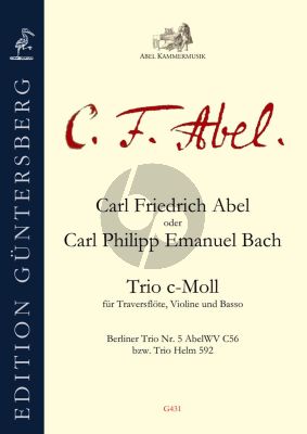 Abel 7 Berliner Trios Vol. 3 No. 5 Flute-Violin and Bc (Score/Parts) (edited by Leonore and Günter von Zadow)