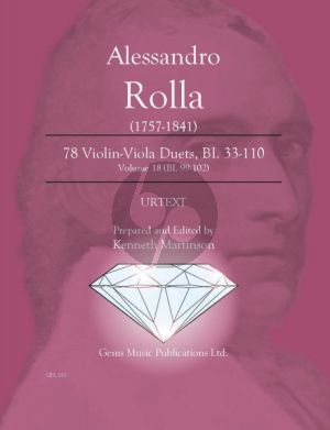 Rolla 78 Duets Volume 18 BI. 99 - 102 Violin - Viola (Prepared and Edited by Kenneth Martinson) (Urtext)