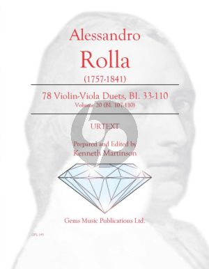 Rolla 78 Duets Volume 20 BI. 107 - 110 Violin - Viola (Prepared and Edited by Kenneth Martinson) (Urtext)