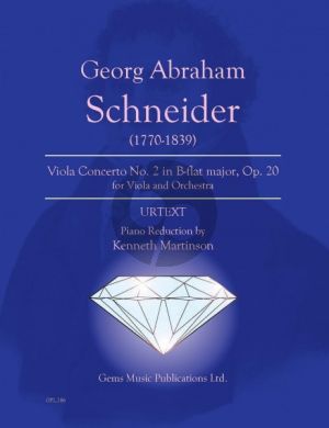 Schneider Viola Concerto No.2 in B-flat major Op 20 for Viola and Orchestra Edition for Viola and Piano (Edited by Kenneth Martinson) (Urtext)