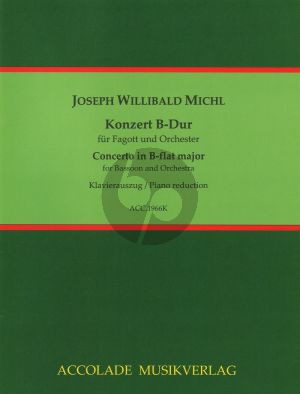 Michl Konzert B-Dur Fagott und Orchester (Klavierauszug) (Hans-Peter Vogel)