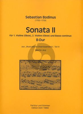 Bodinus Sonate No. 2 B-dur 2 Violinen (Oboen) und Bc (Part./Stimmen) (Martin Jira)