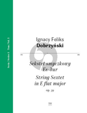 Dobryzinski String Sextet in E- flat major Op. 39 2 Violins-Viola and 2 Violoncellos (Score/Parts)