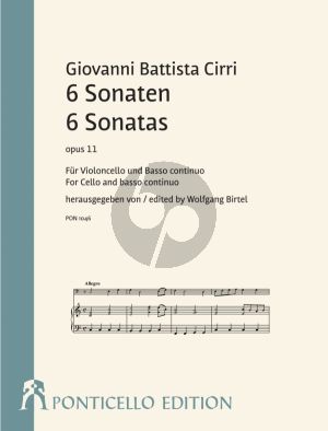 Cirri 6 Sonaten Op. 11 Violoncello und Bc (Wolfgang Birtel)