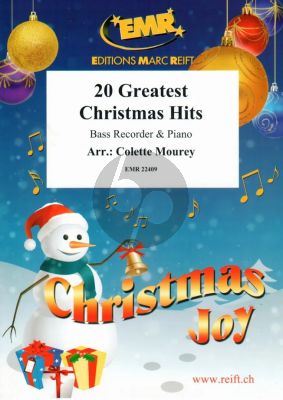 Album 20 Greatest Christmas Hits for Bass Recorer and Piano (Arranged by Colette Mourey) (Grade 2-3)