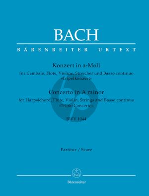 Bach Concerto a-minor BWV 1044 "Triple Concerto" for Harpsichord, Flute, Violin, Strings and Basso continuo (Full Score) (edited by Dietrich Kilian)