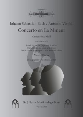 Bach Konzert a-Moll BWV 593 für Orgel und Streicher Partitur (arranged by Marcel Dupre)