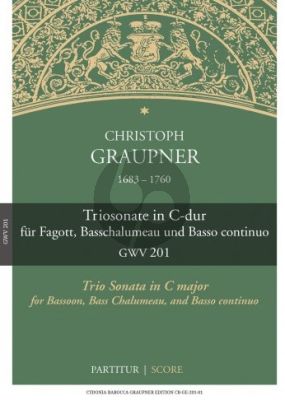 Graupner Triosonate in C-dur GWV 201 für Fagott, Basschalumeau und BC (Part./Stimmen) (Ursula Kramer & Florian Heyerick)