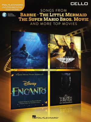 Songs from Barbie, The Little Mermaid, The Super Mario Bros. Movie, and More Top Movies for Cello (Book with Audio online) (Hal Leonard Instrumental Play-Along)