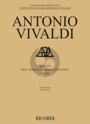 Vivaldi Sonata RV 829 for Violin and Bc (edited by Javier Lupiáñez Ruiz and Fabrizio Ammetto)