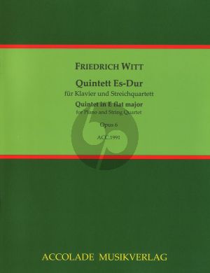 Witt Quintett Es-Dur Op. 6 Klavier mit Streichquartett (Part./Stimmen) (Hans-Peter Vogel)