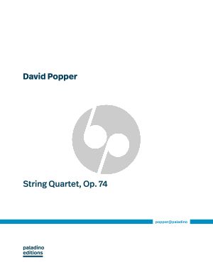 Popper String Quartet Op.74 for 2 Violins, Vola and Violoncello Score and Parts