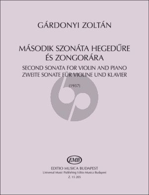 Gardonyi Sonata No. 2 for Violin and Piano (1937)