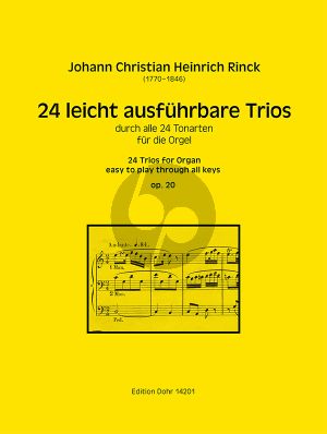 Rinck 24 leicht ausführbare Trios durch alle 24 Tonarten Op.20 Orgel (herausgeber Christoph Dohr)