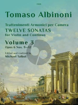 Albinoni Trattenimenti armonici per Camera 12 Sonatas Op.6 Vol.3 No. 9 - 12 Violin and Bc (edited by Michael Talbot)