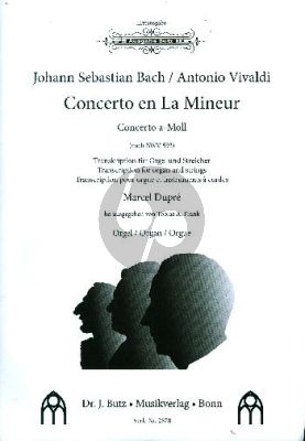 Bach Konzert a-Moll BWV 593 für Orgel und Streicher Orgelstimme (arranged by Marcel Dupre - Edited by Tobias A. Frank)