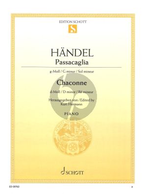 Handel Passacaglia g-moll mit Chaconne d-moll Klavier