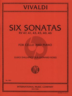 Vivaldi 6 Sonatas for Cello and Bc (edited by Luigi Dallapiccola and Leonard Rose)