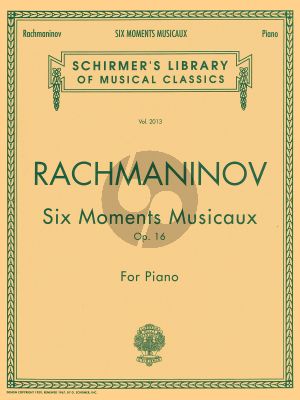 Rachmaninoff 6 Moments Musicaux Op.16 Piano solo