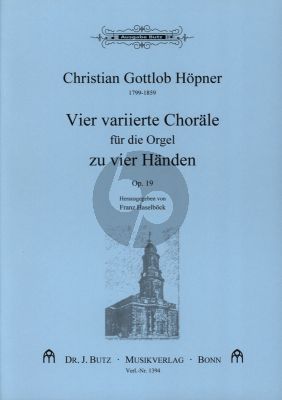 Hopner 4 Variierte Chorale fur Orgel zu 4 Hande
