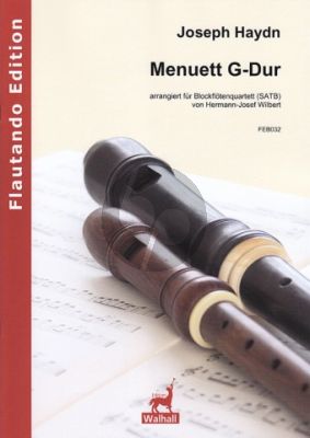Haydn Menuett G-dur 4 Blockflöten (SATB) (Part./Stimmen) (arr. Hermann-Josef Wilbert)