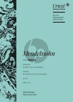 Mendelssohn Paulus Op.36 MWV A14 Soli-Choir-Orch. Vocal Score (germ.) (edited by Michael Marker) (Breitkopf)